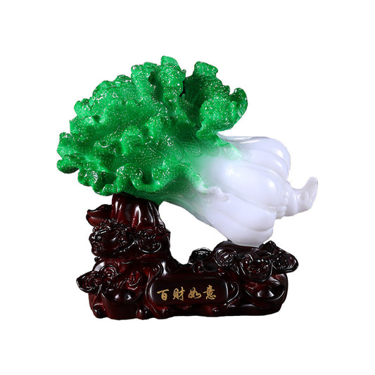 New Chinese Style Decorative Jade Cabbage Figurine