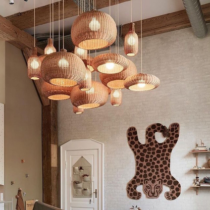 Nordic Handwoven Rattan Chandelier