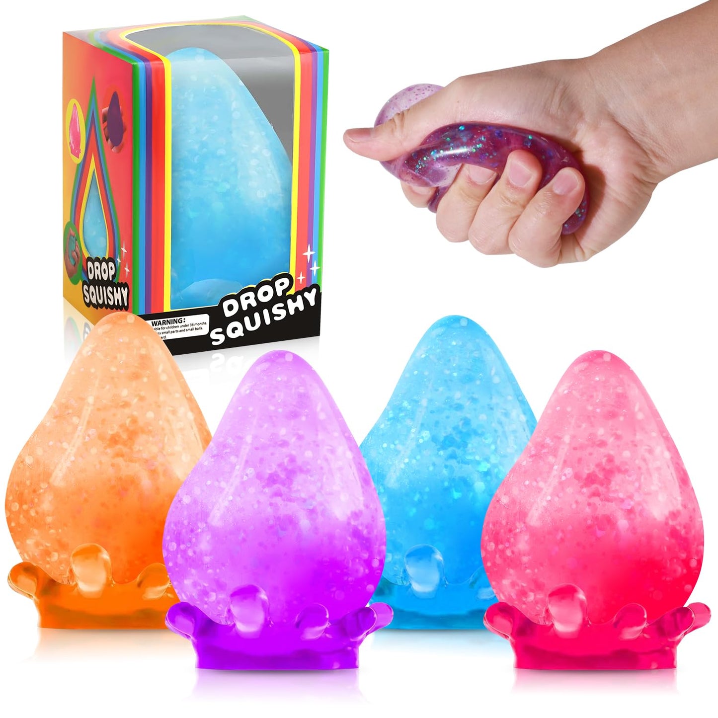 Fidget Toys Cubo Antiestrés 4 Piezas Cubo Squishies Ansiedad Alivio del Estrés Cubo de Estrés Helado Squishy-Bolas de Azúcar de Malta Juguetes Sensoriales para Niños con Autismo Fidgets para el Aula Juguetes de Premio Juguetes Calmantes