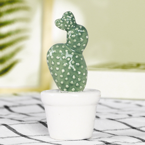 Ceramic Cactus Decorative Piece and Faux Plant