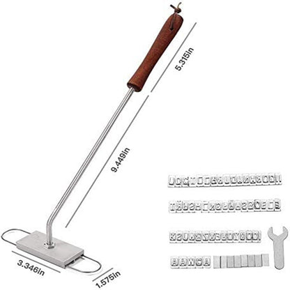 LFGB BBQ Branding Iron Tool Set with Aluminum Case