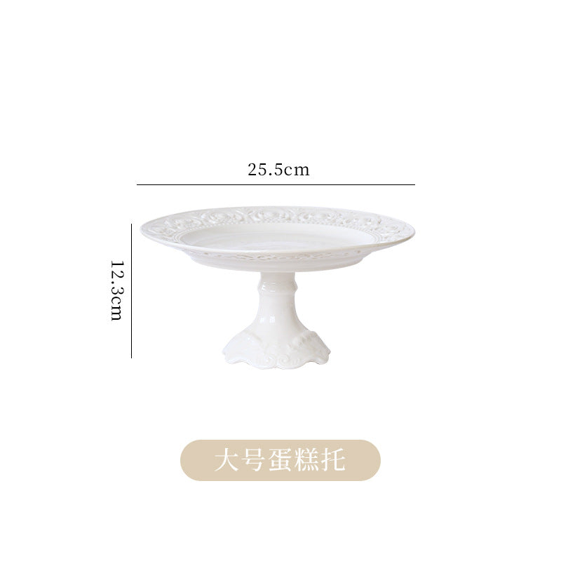 French Embossed Ceramic Plate for Breakfast & Salad