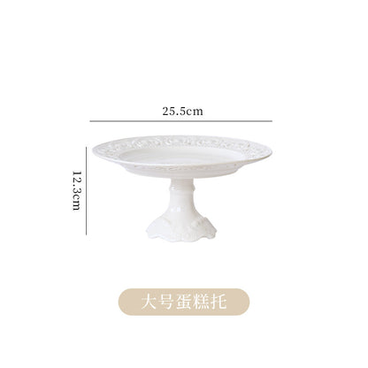 French Embossed Ceramic Plate for Breakfast & Salad