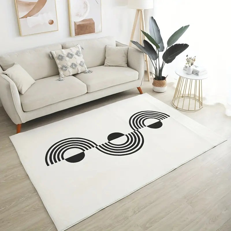 Imitation Cashmere Modern Rectangle Floor Mat (1pc)