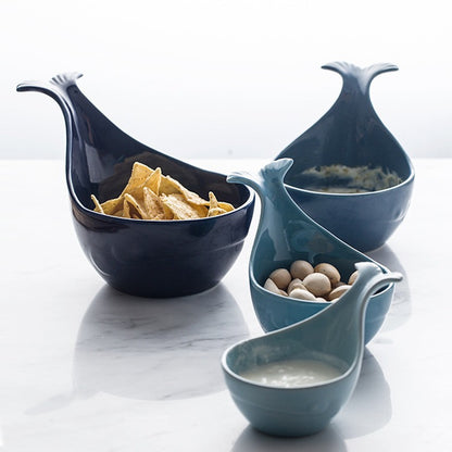 Jingdezhen Ceramic Irregular Bowl Set with Handles