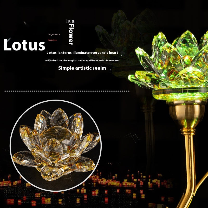 Colorful Lotus Crystal Pilot Lamp – Decorative LED Table Light (Set of 2)
