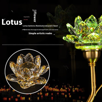 Colorful Lotus Crystal Pilot Lamp – Decorative LED Table Light (Set of 2)