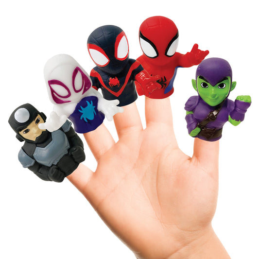 Spidey & His Amazing Friends 5 Piece Finger Puppet Set - Party Favors Educational Bath Toys Floating Pool Toys Beach Toys Finger Toys Playtime