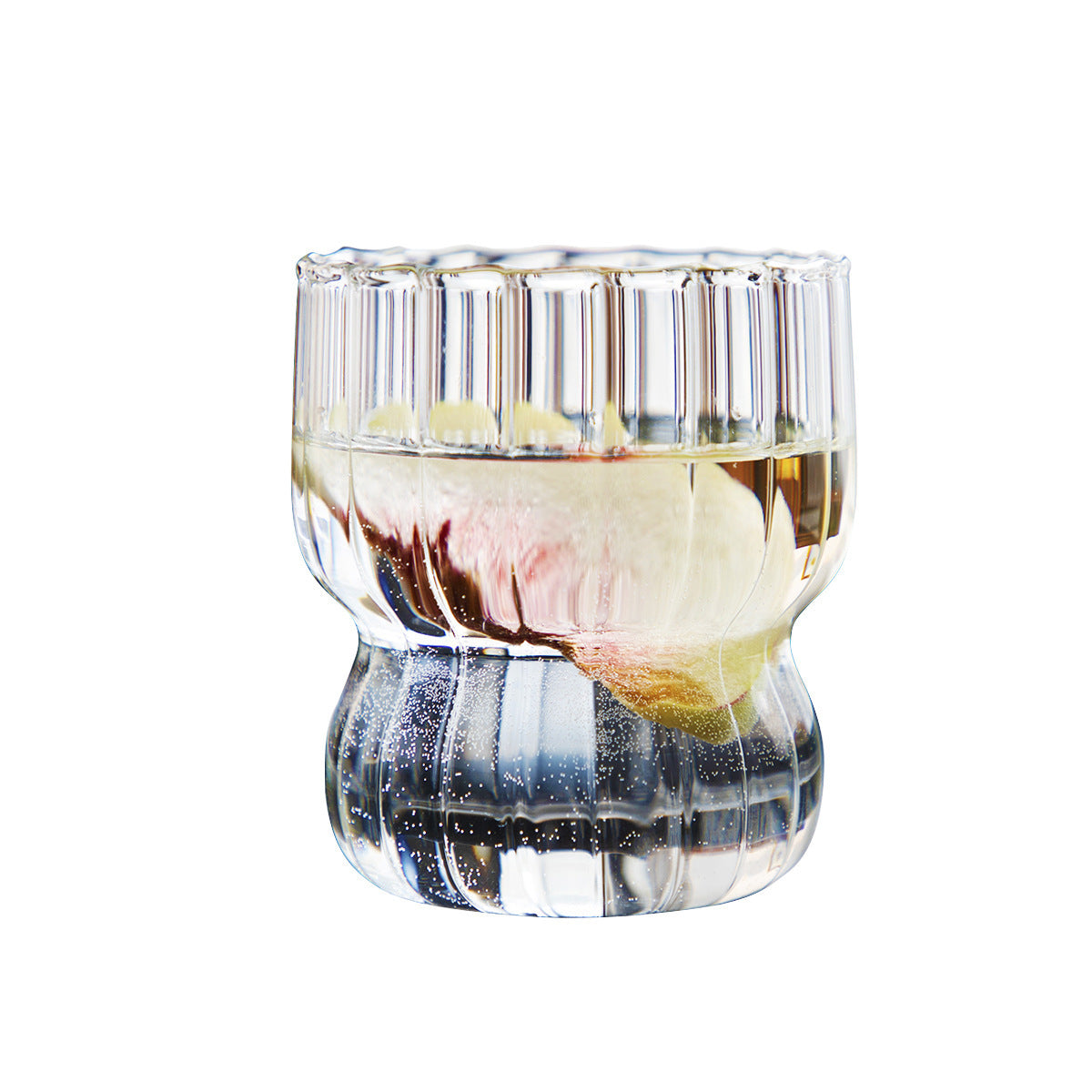 Cute Striped Glass Cup for Ice Cream and Breakfast