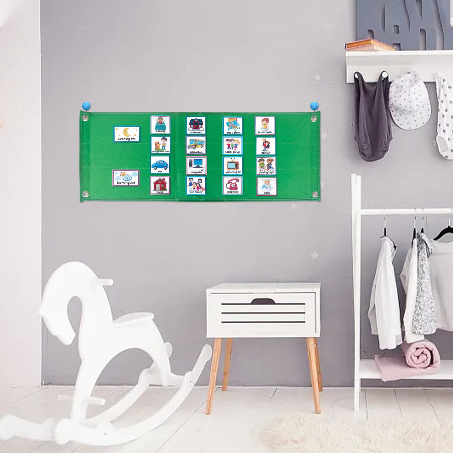 Tablero de Calendario Visual de Tareas Diarias para Niños