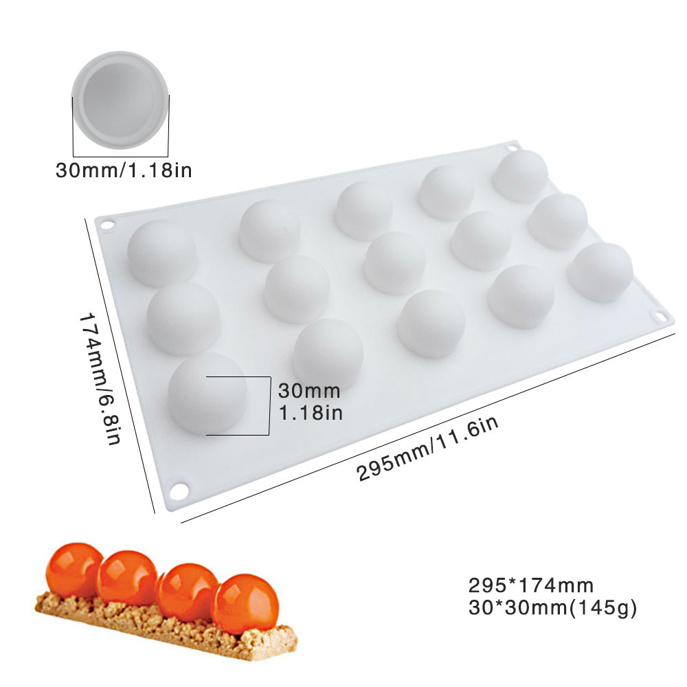 Silicone Heart and Round Mousse Chocolate Molds