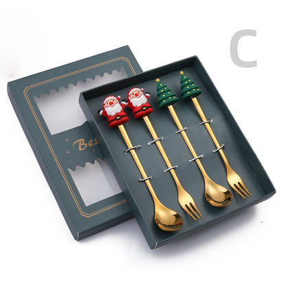 Cartoon Christmas Spoon Cutlery Set for Desserts