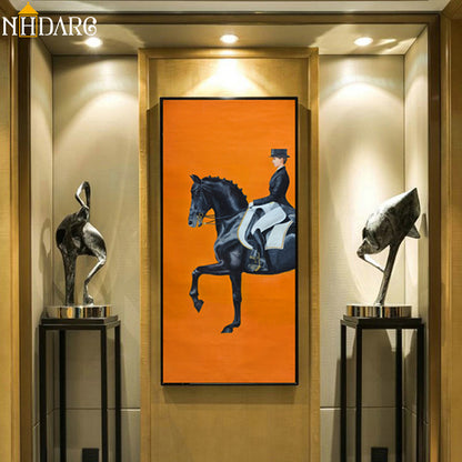 European Royal Equestrian Oil Painting Canvas Wall Art