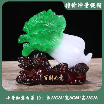 New Chinese Style Decorative Jade Cabbage Figurine