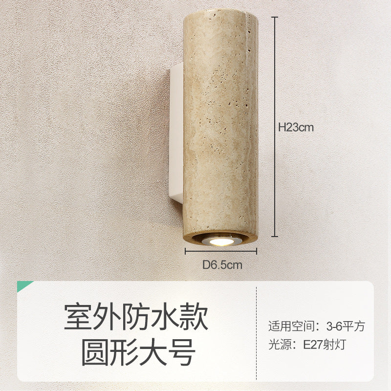Japanese Wabi-Sabi Style Wooden Bedside Wall Lamp
