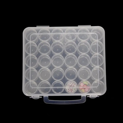 30-Cell Portable Round Jewelry Box for Beads and Rings