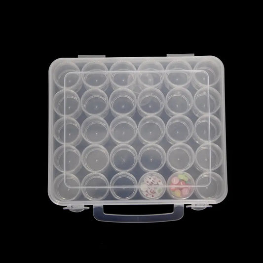 30-Cell Portable Round Jewelry Box for Beads and Rings