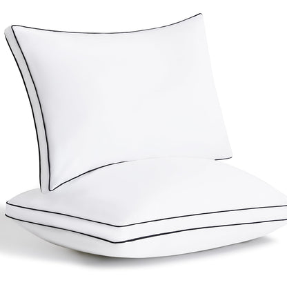 CozyLux Pillows King Size Set of 2 Soft and Supportive 3D Down Alternative Bed Pillows for Sleeping 2 Pack Luxury Hotel Quality Gusseted Bedding Pillows for Back Stomach or Side Sleepers (18x34)