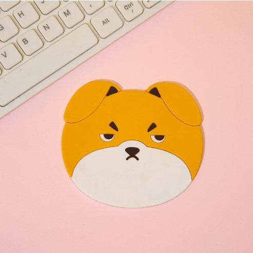 Cute Cat Silicone Coasters with Dog Expressions