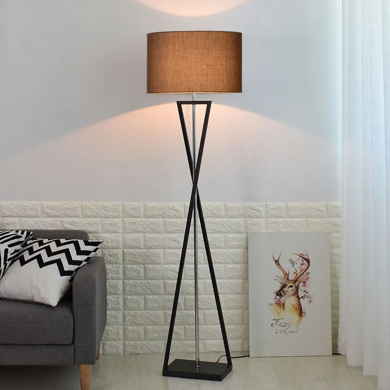 Nordic Fabric-Shade LED Floor Lamp – Cozy Standing Light