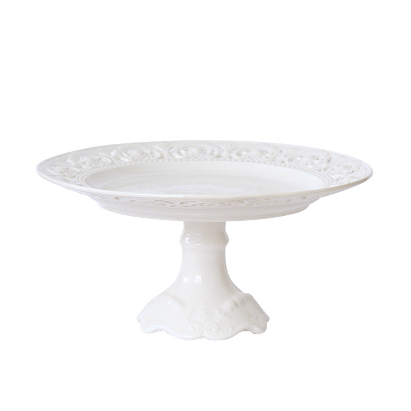 French Embossed Ceramic Plate for Breakfast & Salad