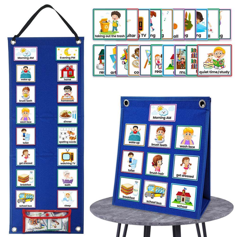 Tablero de Calendario Visual de Tareas Diarias para Niños