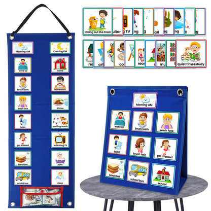 Tablero de Calendario Visual de Tareas Diarias para Niños