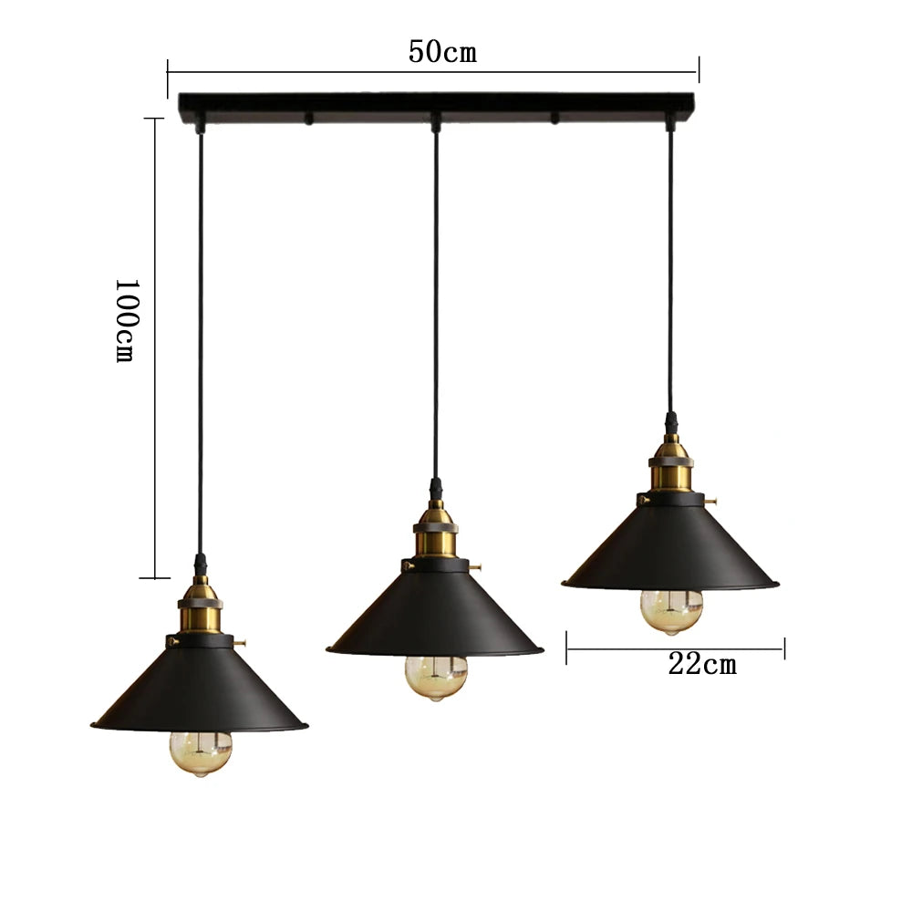 Vintage Loft Edison Pendant Light – Industrial Retro Chandelier for Living Room