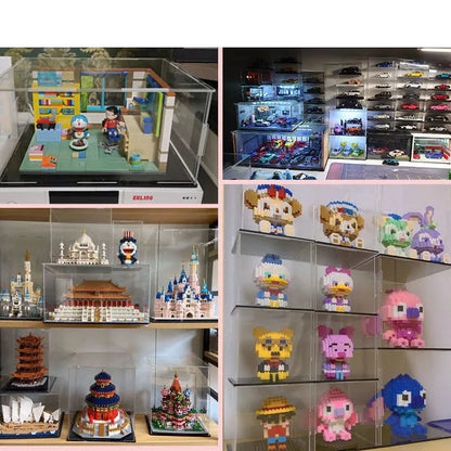 222 Size Acrylic Display Case for Collectibles Assemble Clear Acrylic Box Protection Showcase for Action Figures Organizing Toys