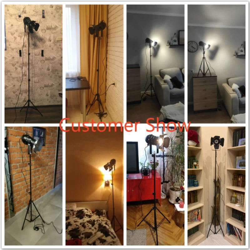 Industrial Bar Creative Studio Retro Tripod Black Floor Lamp Lights Room Light Stand Ceiling lighting