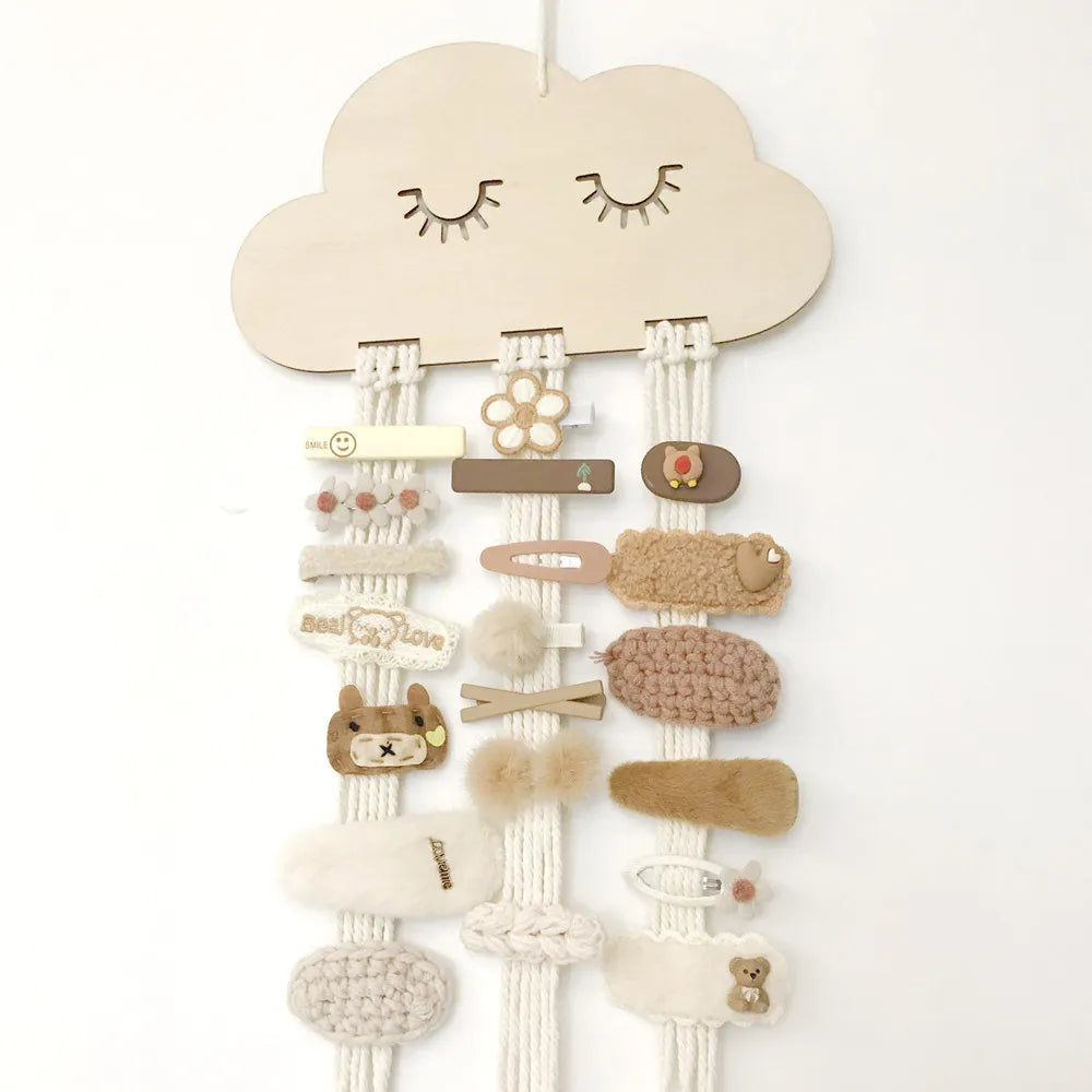 Solid Wood Clouds Model Jewelry Hairpin Bow Storage Tool