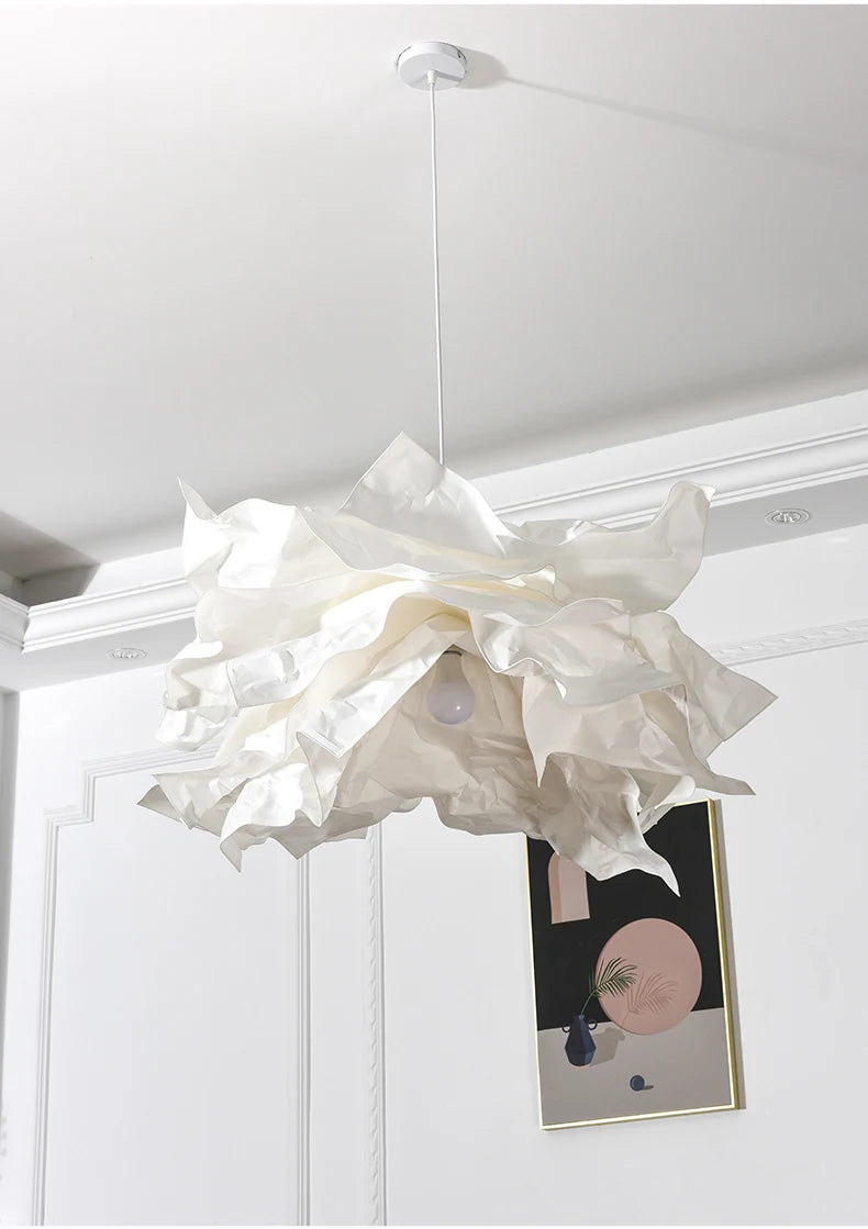Minimalist Paper Pendant Chandelier – DIY LED Suspension Light for Bedroom & Living Room