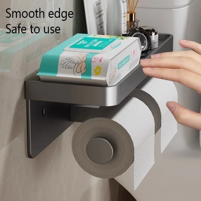 Toilet paper holder, wall-mounted storage rack for bathroom, waterproof tissue roll holder, restroom paper towel dispenser