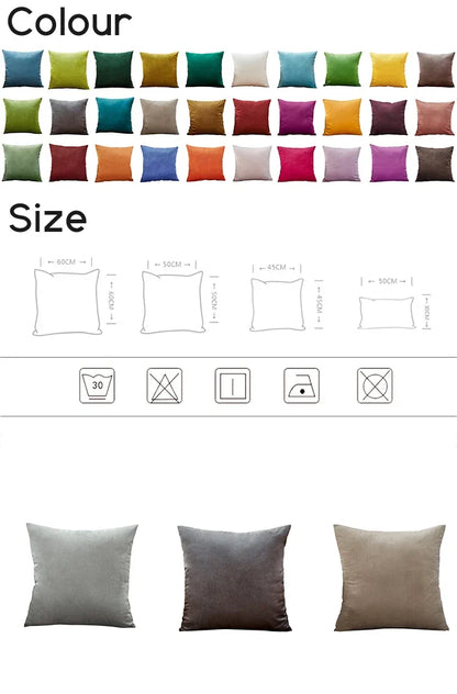 Solid Velvet Cushion Cover