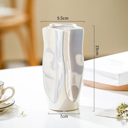 Silver Electroplated Ceramic Vase
