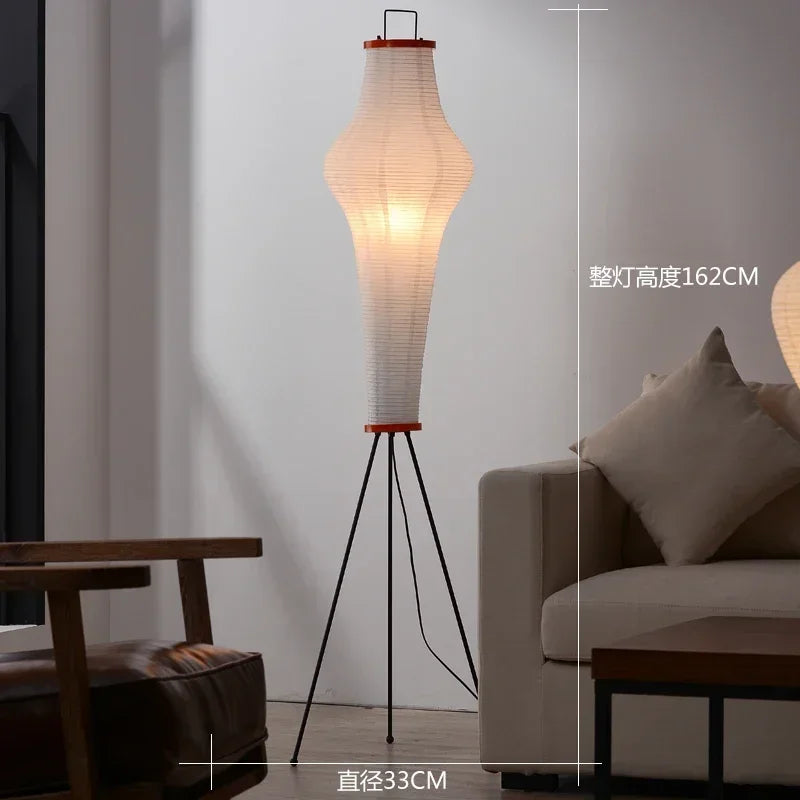 Akari-Style Rice Paper Floor Lamp – Japanese Designer Standing Light