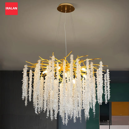 Gold Crystal Ring Chandelier