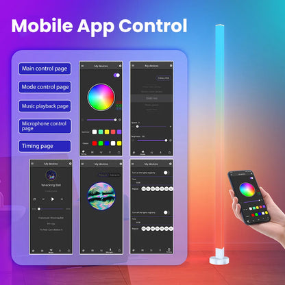 Smart RGB LED Floor Lamp Remote/Switch/APP Control USB Music Sync Corner Modern Mood Standing Light For Living Room Gaming Party