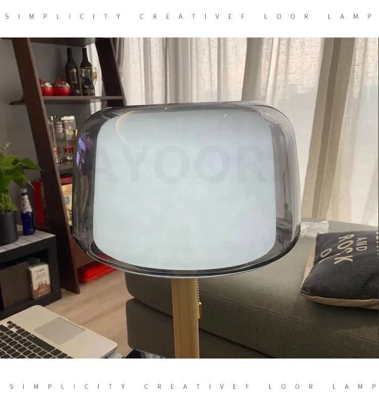 Modern Creative Glass Floor Lamp Simple Sofa Side Decorative Lighting Living Room Bedroom Bedside Lamp LED Reading Desk Light