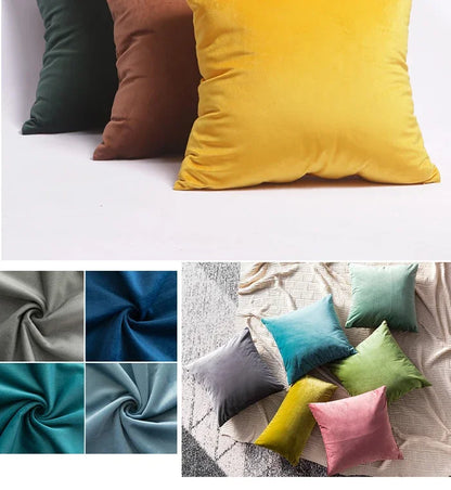 Solid Velvet Cushion Cover