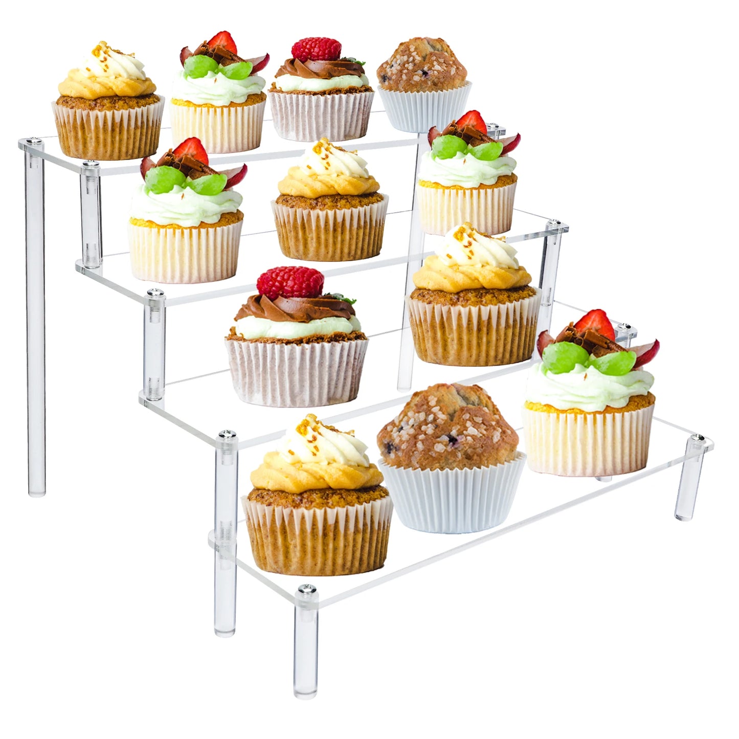 Clear Acrylic Display Stand For Anime Figures Cupcake Shelf Organizer Desserts Holder Jewels Display Risers Stand Perfume Stand