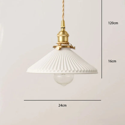Japanese Ceramic Pendant Chandelier – Nordic Bronze Retro Light for Living Room & Entryway