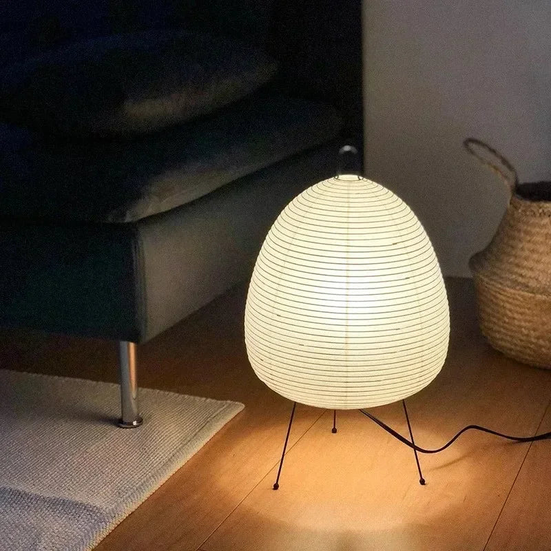 Akari-Style Rice Paper Floor Lamp – Japanese Designer Standing Light