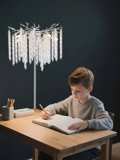 Nordic Luxury Crystal Floor Lamp - Modern Gold LED Stand Light for Living Room & Bedroom | Indoor Decor Lighting Fixture