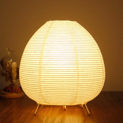Rice Paper Table Lamp – Handmade Retro LED Art Design Light for Bedroom & Living Room