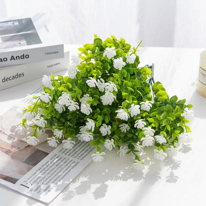 Artificial Plastic Flowers Fake Eucalyptus Plant Wedding bridal bouquet Christmas Decor Vase for Home windowsill bonsai Festival