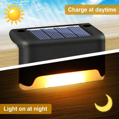 Solar LED Step & Fence Lights – Warm White Outdoor Stair Lighting