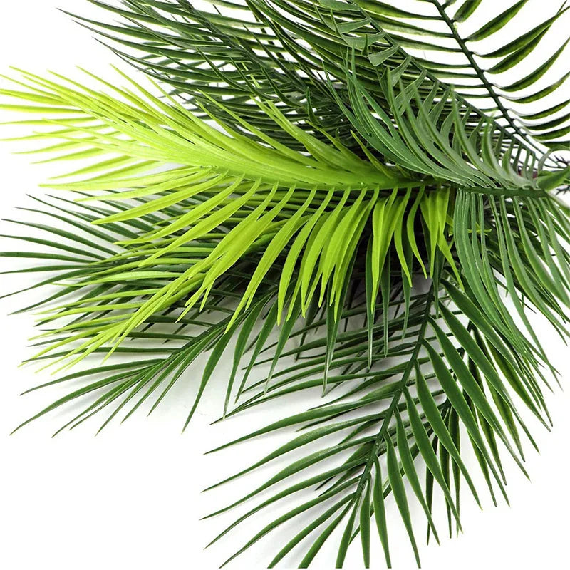 20.47in 9Leaves Artificial Tropical Plants Fake Palm Plant Branch Green Leaves for Home Garden Office Jungle Carnival Decoration
