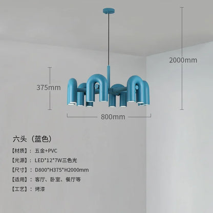 Nordic U-Shaped Art Chandelier – Designer LED Pendant Light for Living Room & Dining