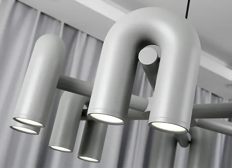 Nordic U-Shaped Art Chandelier – Designer LED Pendant Light for Living Room & Dining